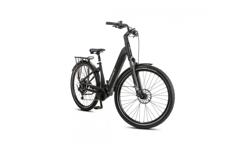 Rower miejski elektryczny ROMET e-Modeco URB 2.0 2024 - czarny-grafitowy