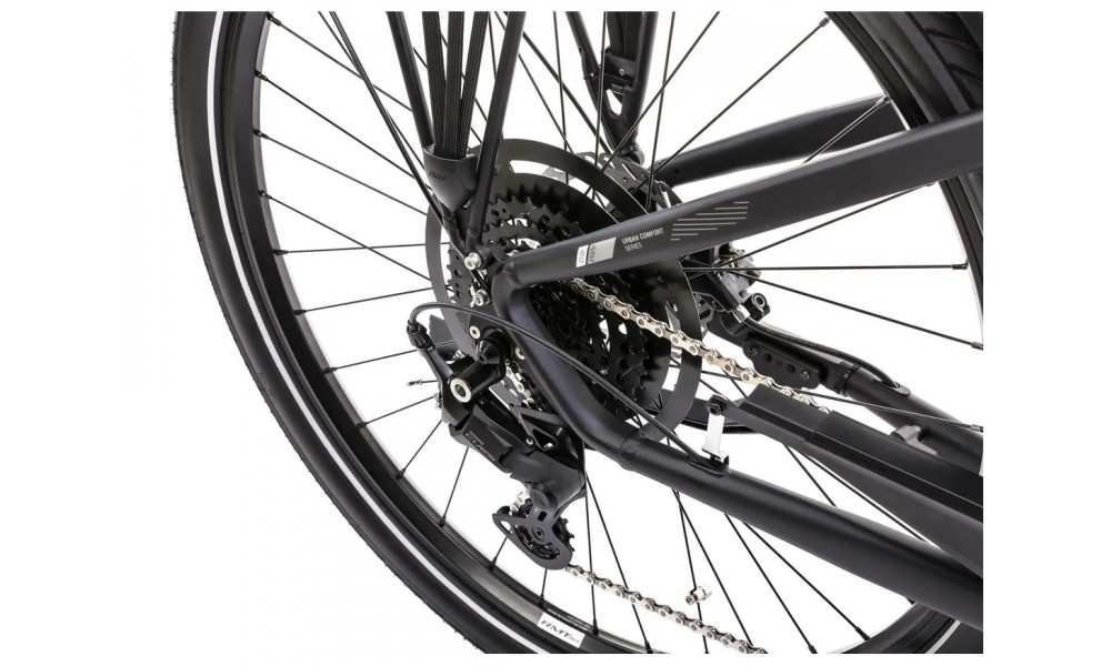 Rower miejski elektryczny ROMET e-Modeco URB 2.0 2024 - czarny-grafitowy