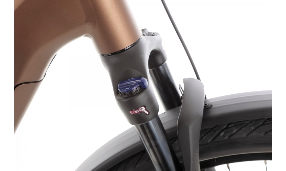 Rower miejski elektryczny ROMET e-Modeco URB 2.0 2024 - brązowy-czarny