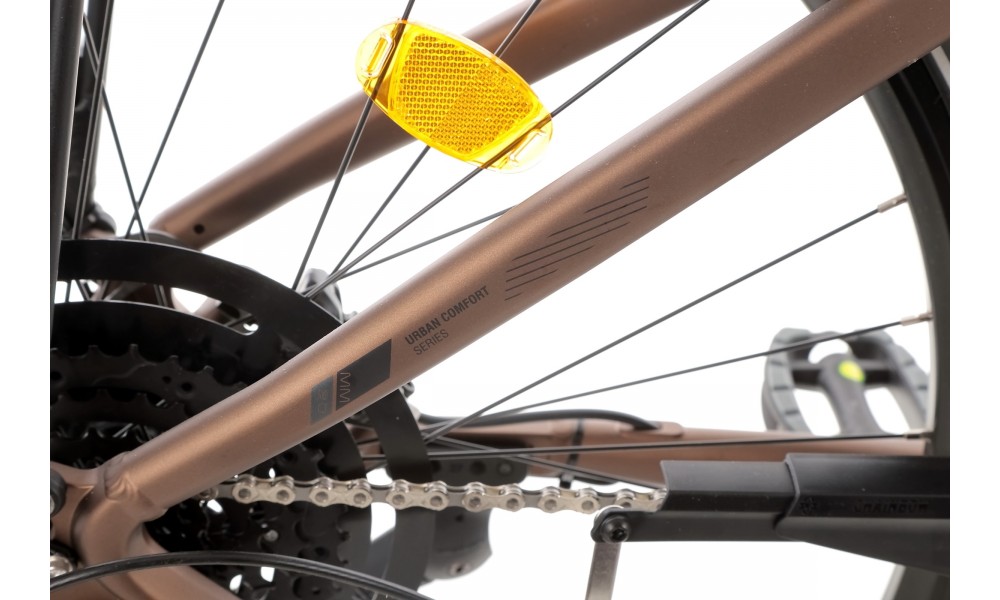 Rower miejski elektryczny ROMET e-Modeco URB 2.0 2024 - brązowy-czarny