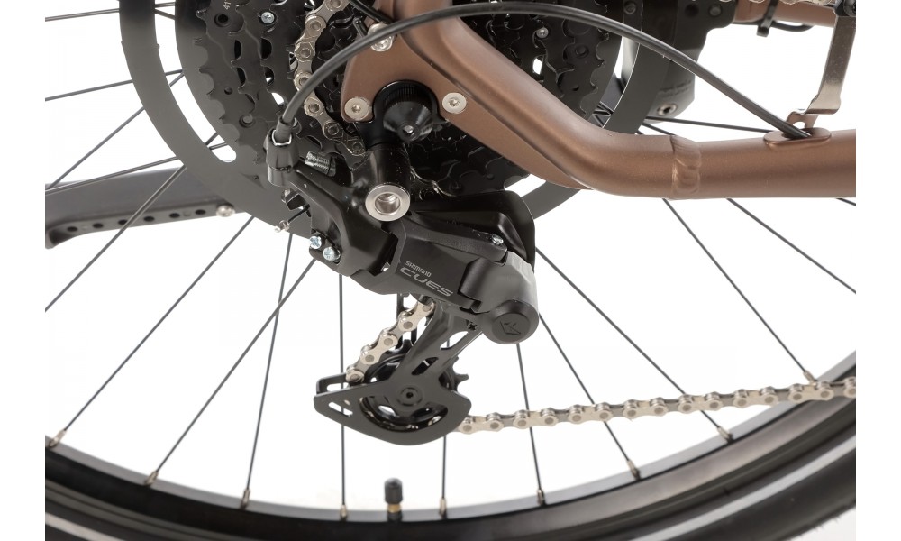 Rower miejski elektryczny ROMET e-Modeco URB 2.0 2024 - brązowy-czarny