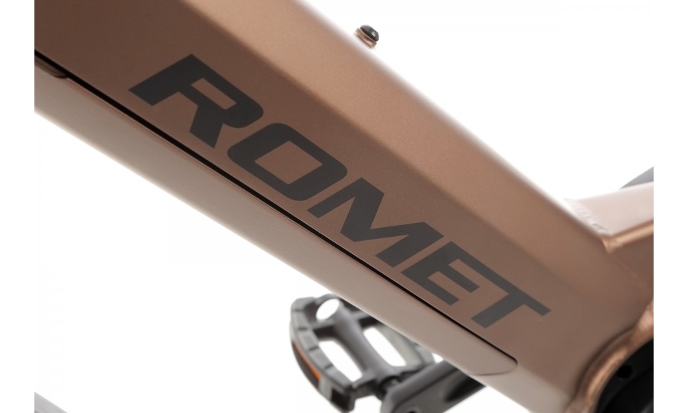 Rower miejski elektryczny ROMET e-Modeco URB 2.0 2024 - brązowy-czarny