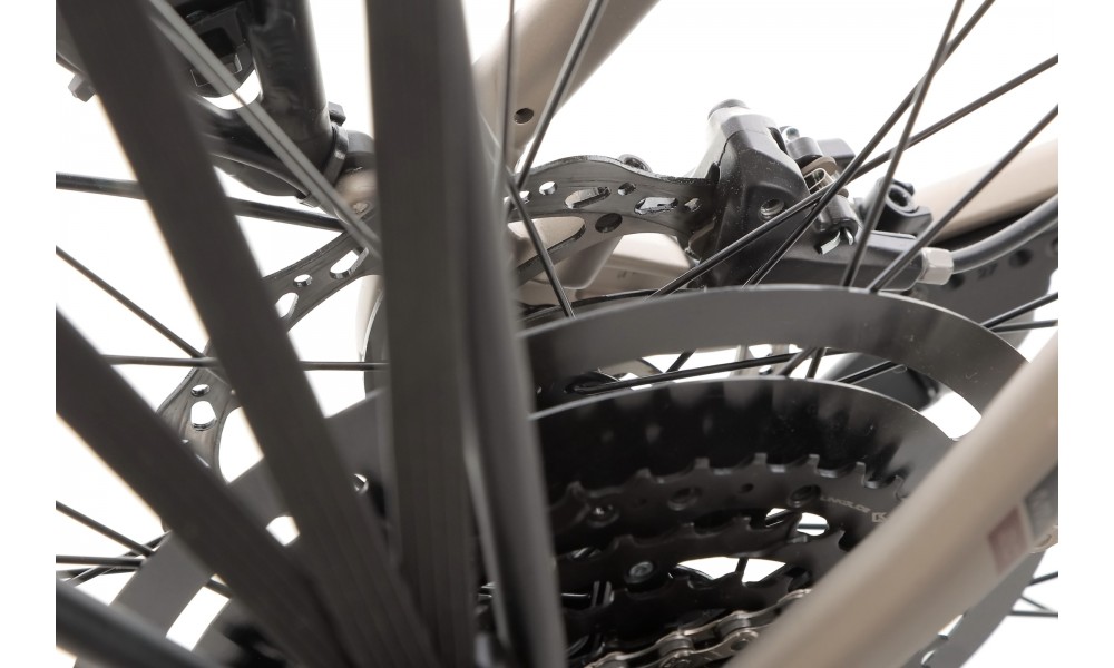 Rower miejski elektryczny ROMET e-Modeco URB 2.0 2024 - szampańsko-czarny