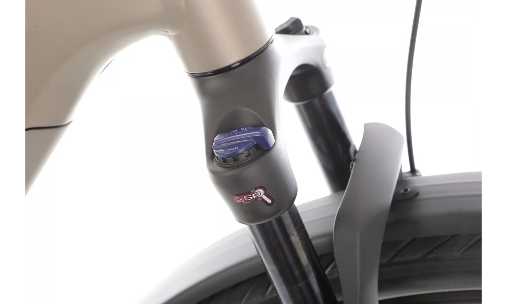 Rower miejski elektryczny ROMET e-Modeco URB 2.0 2024 - szampańsko-czarny