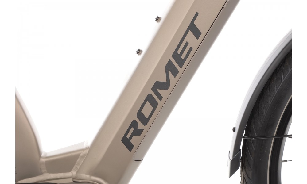 Rower miejski elektryczny ROMET e-Modeco URB 2.0 2024 - szampańsko-czarny