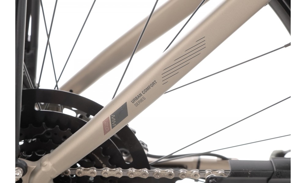 Rower miejski elektryczny ROMET e-Modeco URB 2.0 2024 - szampańsko-czarny