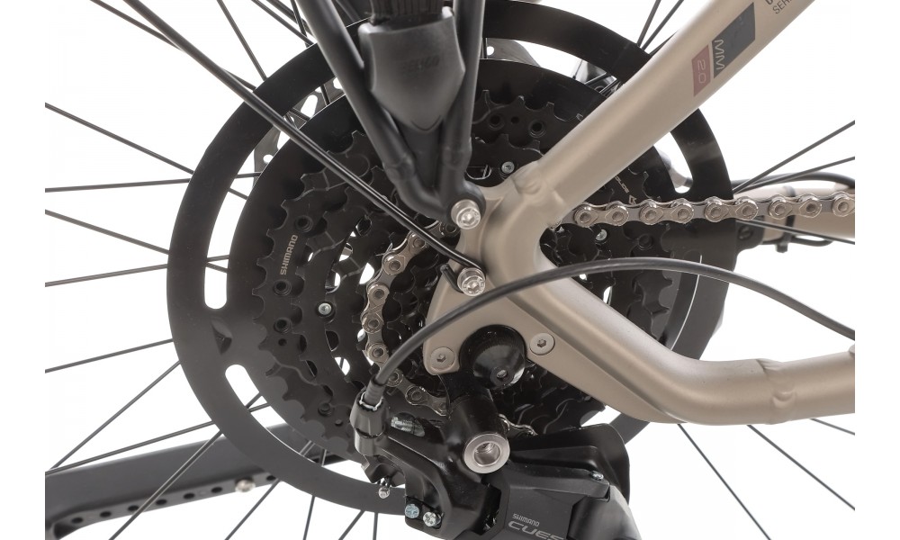 Rower miejski elektryczny ROMET e-Modeco URB 2.0 2024 - szampańsko-czarny