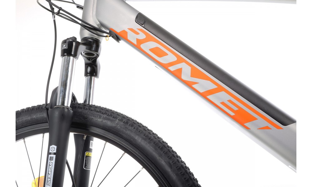 Rower górski elektryczny Romet E-Rambler E9.0 Bafang New Energy 504Wh - grafitowo-pomarańczowy