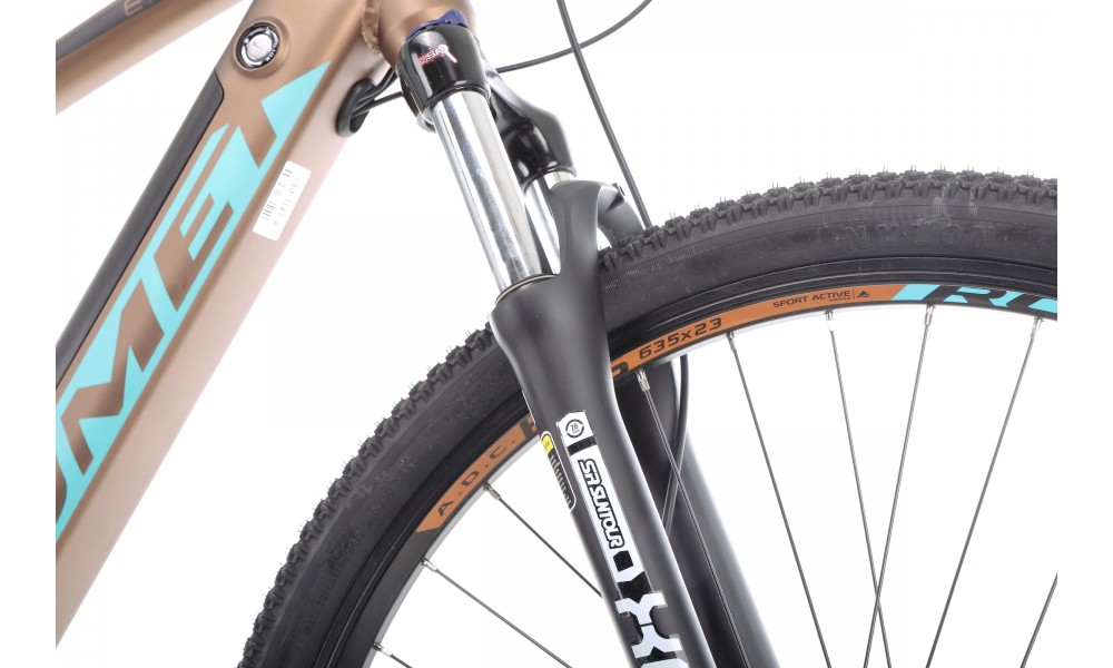 Rower górski elektryczny Romet E-Rambler E9.0 Bafang New Energy 504Wh - mokka-turkus