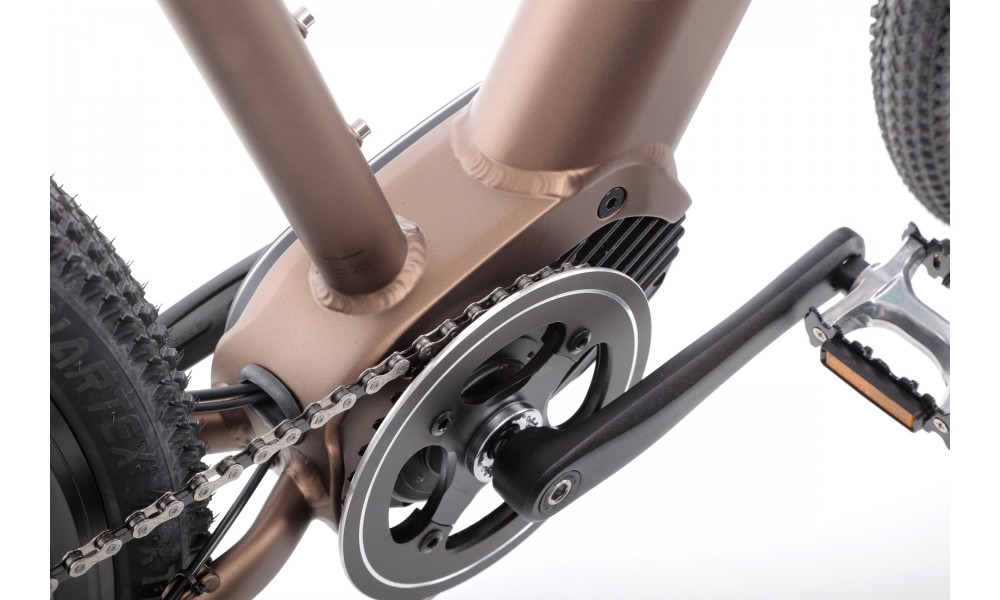 Rower górski elektryczny Romet E-Rambler E9.0 Bafang New Energy 504Wh - mokka-turkus