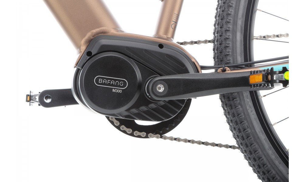 Rower górski elektryczny Romet E-Rambler E9.0 Bafang New Energy 504Wh - mokka-turkus