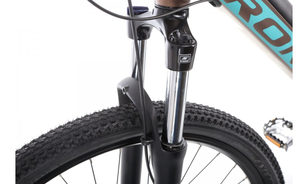 Rower górski elektryczny Romet E-Rambler E9.0 Bafang New Energy 504Wh - mokka-turkus