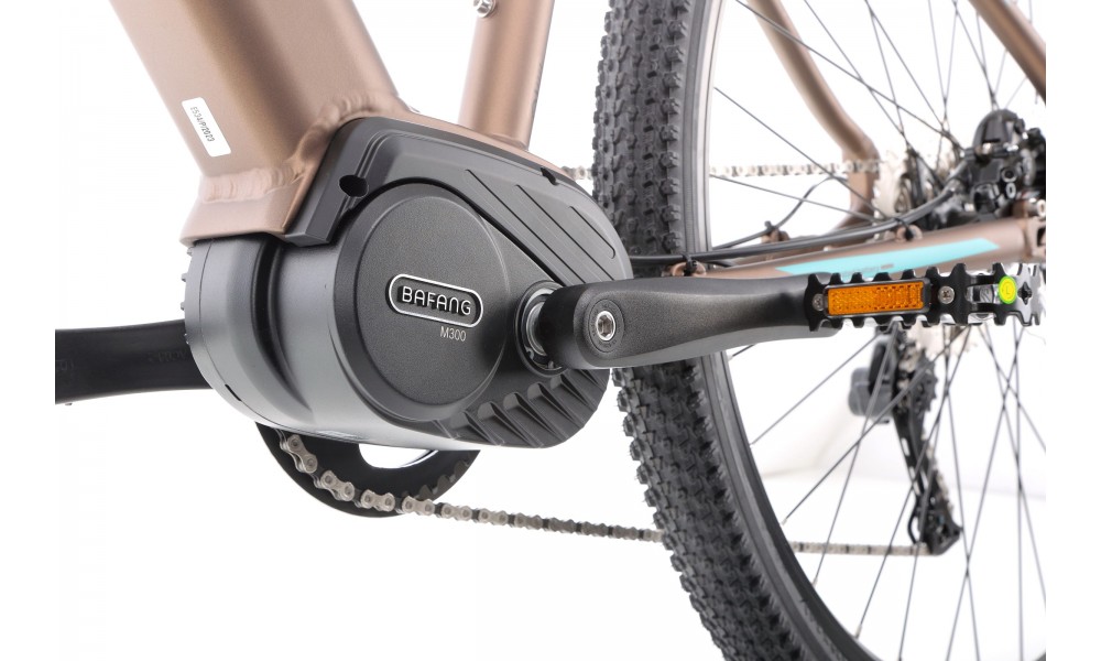 Rower górski elektryczny Romet E-Rambler E9.0 Bafang New Energy 504Wh - mokka-turkus