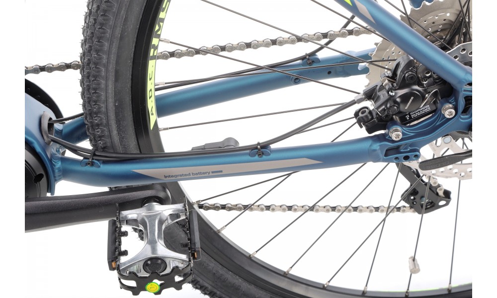 Rower górski elektryczny Romet E-Rambler E9.0 Bafang New Energy 504Wh - granatowo-limonkowy