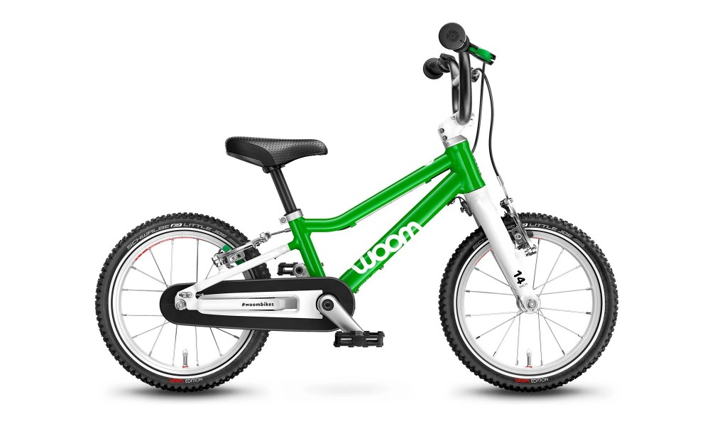 Rower dziecięcy Woom 2 14" 2024 - zielony-biały