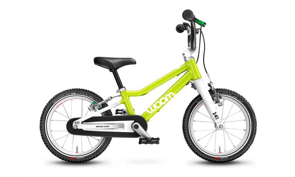Rower dziecięcy Woom 2 14" 2024 - limonkowo-biały