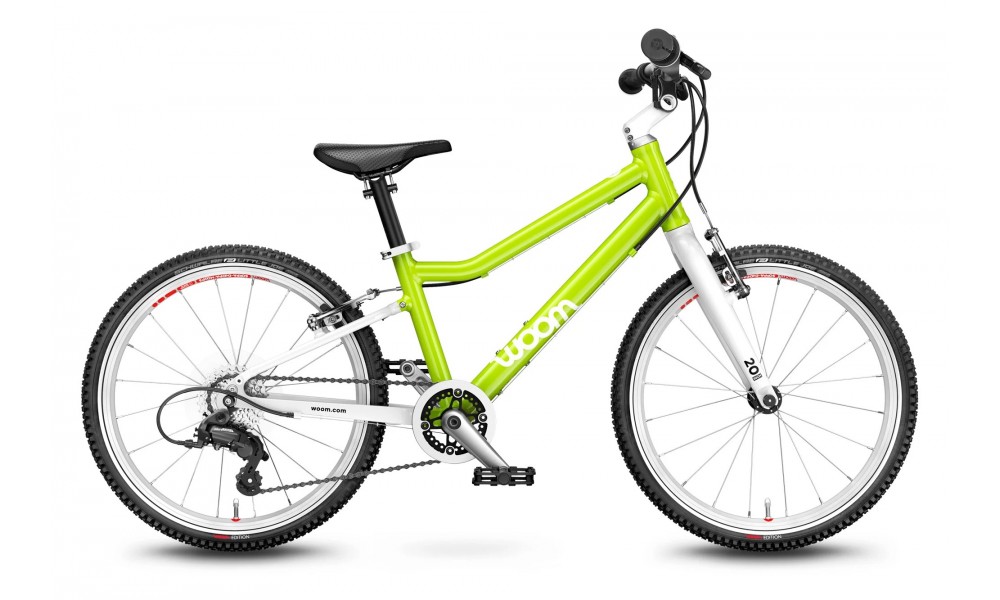 Rower dziecięcy Woom 4 20" 2024 - limonkowo-biały