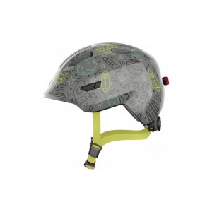 Kask rowerowy Abus Smiley 3.0 LED - szary