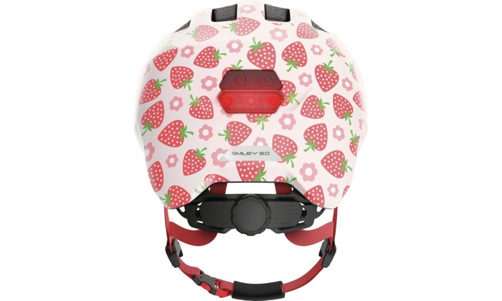 Kask rowerowy Abus Smiley 3.0 LED - różowy wzór