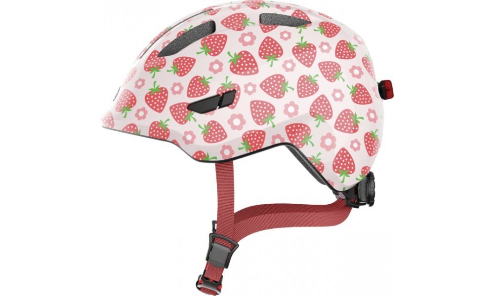 Kask rowerowy Abus Smiley 3.0 LED - różowy wzór