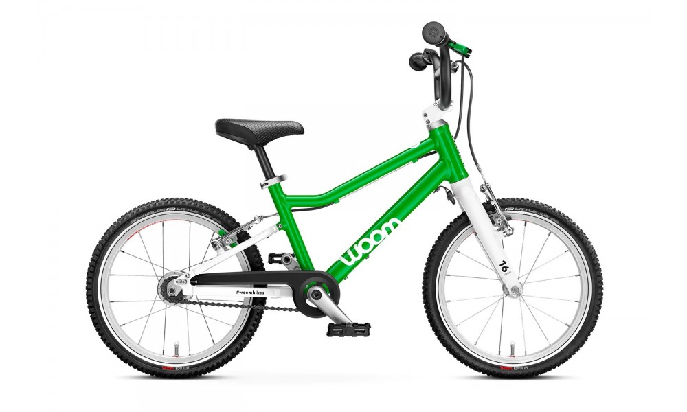 Rower dziecięcy Woom 3 AUTOMAGIC 16" 2024 - zielono-biały