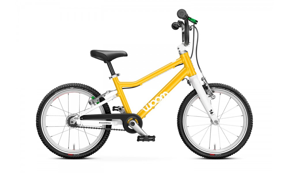 Rower dziecięcy Woom 3 AUTOMAGIC 16" 2024 - żółto-biały
