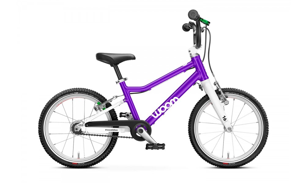 Rower dziecięcy Woom 3 AUTOMAGIC 16" 2024 - fioletowy-biały