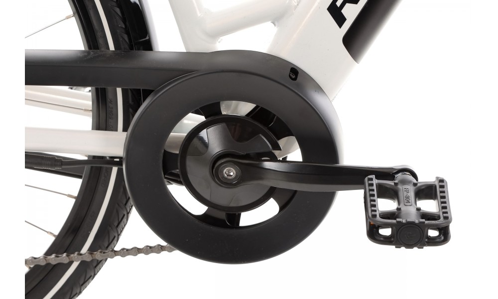Rower elektryczny miejski ROMET WAVE 1.0 2024 - biało-czarny