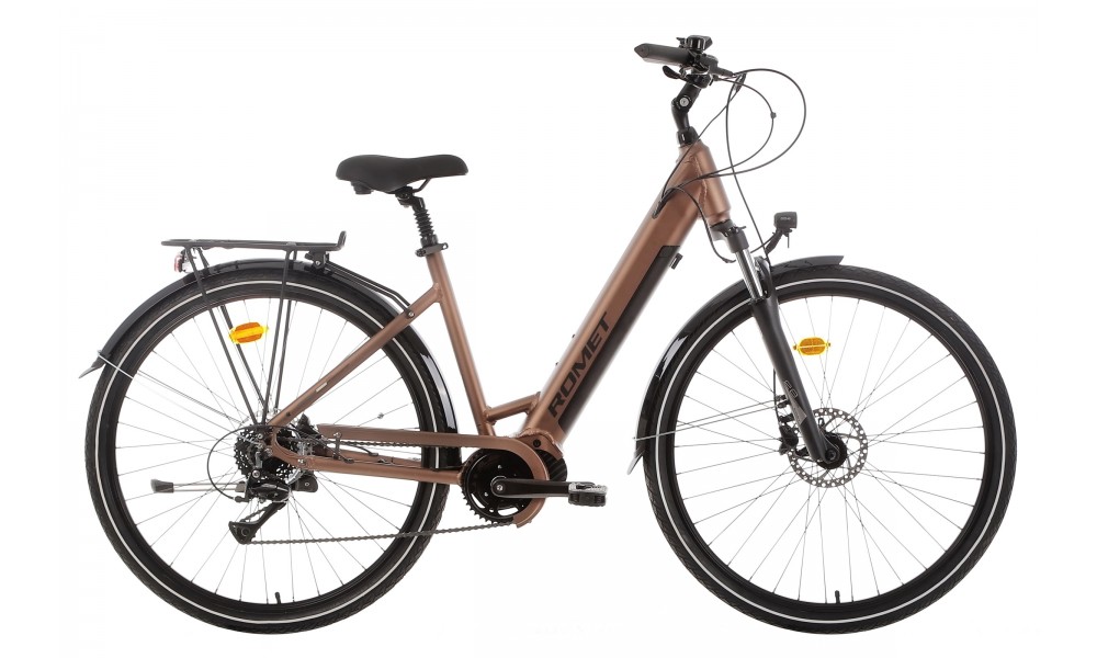 Rower elektryczny miejski ROMET WAVE 3.0 2024 - brązowy-czarny
