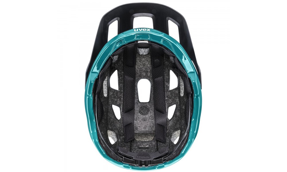 Kask rowerowy Uvex React - czarno-turkusowy