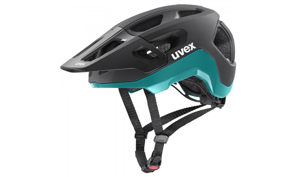Kask rowerowy Uvex React - czarno-turkusowy