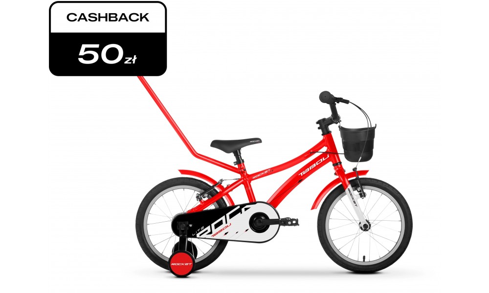 Rower dziecięcy Tabou Rocket LITE 16 2025 - czerwono-biały