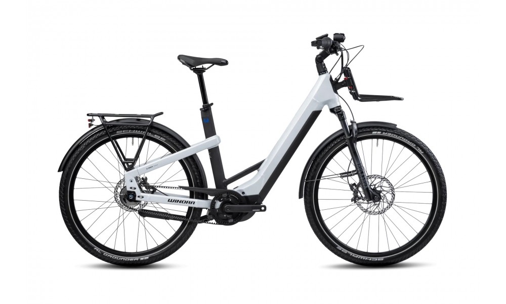 Rower trekkingowy elektryczny Winora Yakun R5 Pro Low - srebrny