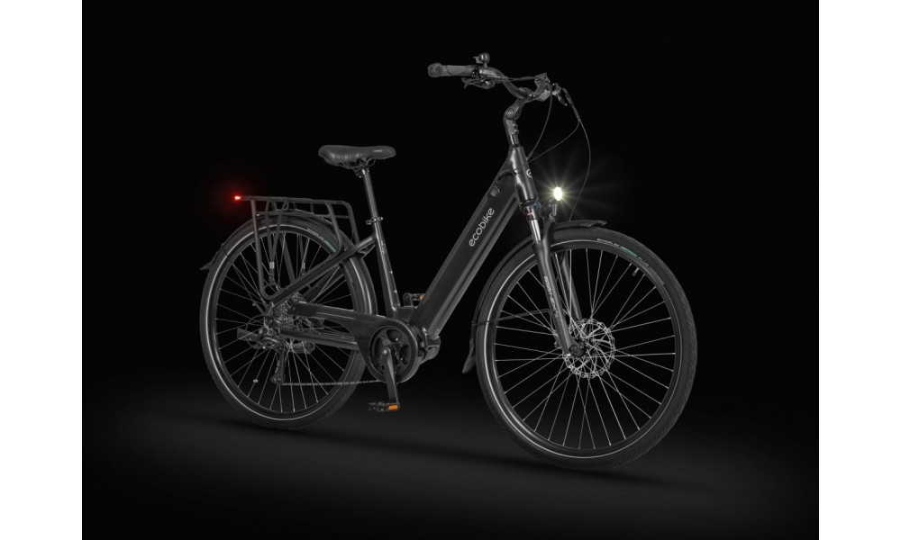Rower trekkingowy elektryczny Ecobike LX100 Black - czarny