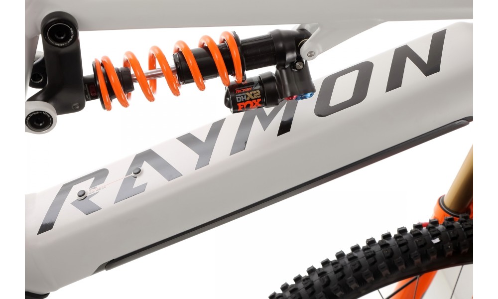 Rower górski elektryczny R-Raymon Trailray 180 Ultra - biało-pomarańczowy