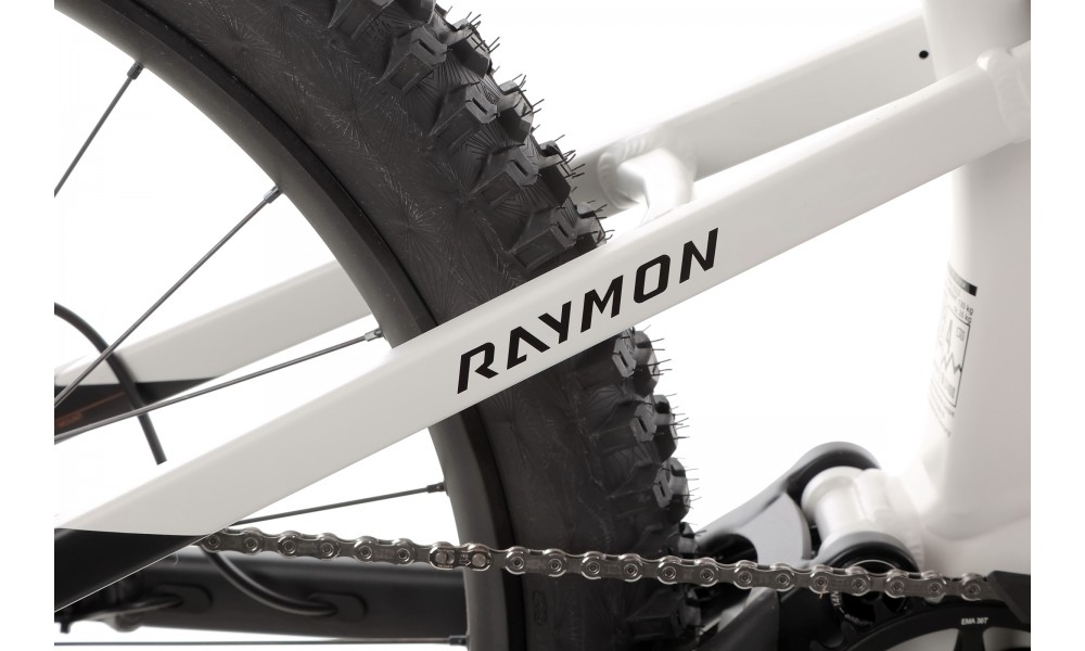 Rower górski elektryczny R-Raymon Trailray 180 Ultra - biało-pomarańczowy