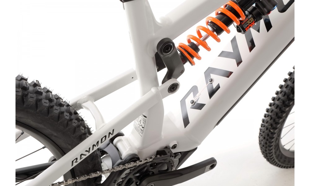 Rower górski elektryczny R-Raymon Trailray 180 Ultra - biało-pomarańczowy