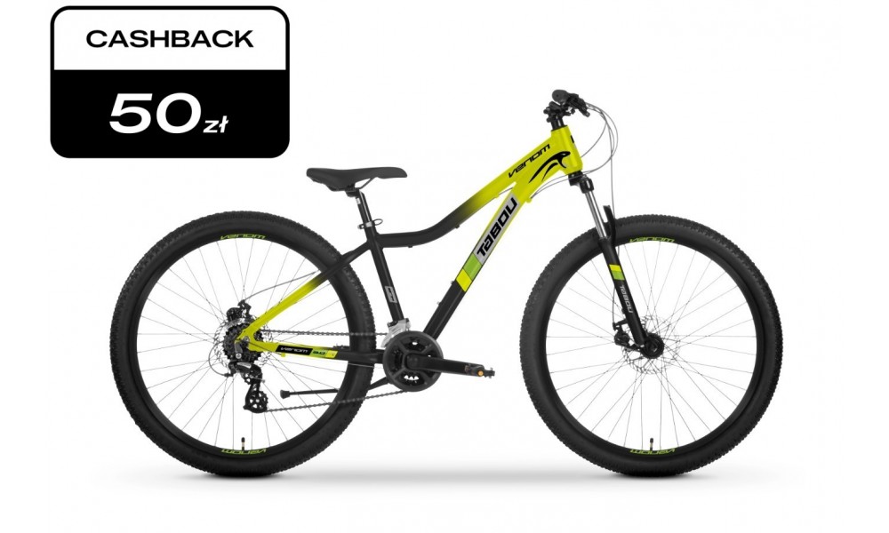 Rower młodzieżowy Tabou Venom 3.0 27,5 025 - limonkowo-czarny