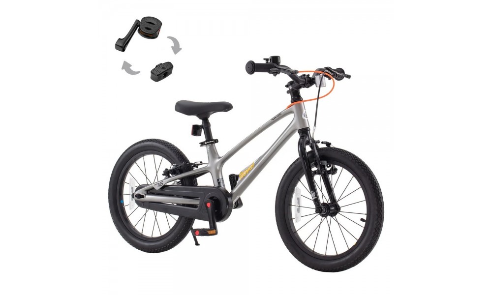 Rower dziecięcy Royal Baby Space Shark 14" 025 - szaro-czarny