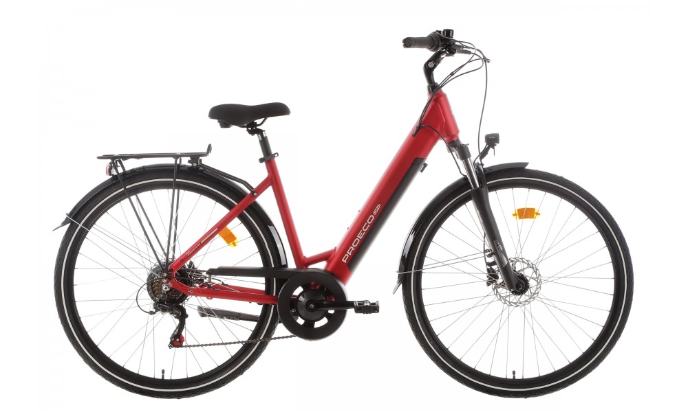 Rower miejski elektryczny ProEco by Romet Wave AN 1.0 2025 SHIMANO HYDRAULIC DISC - czerwony