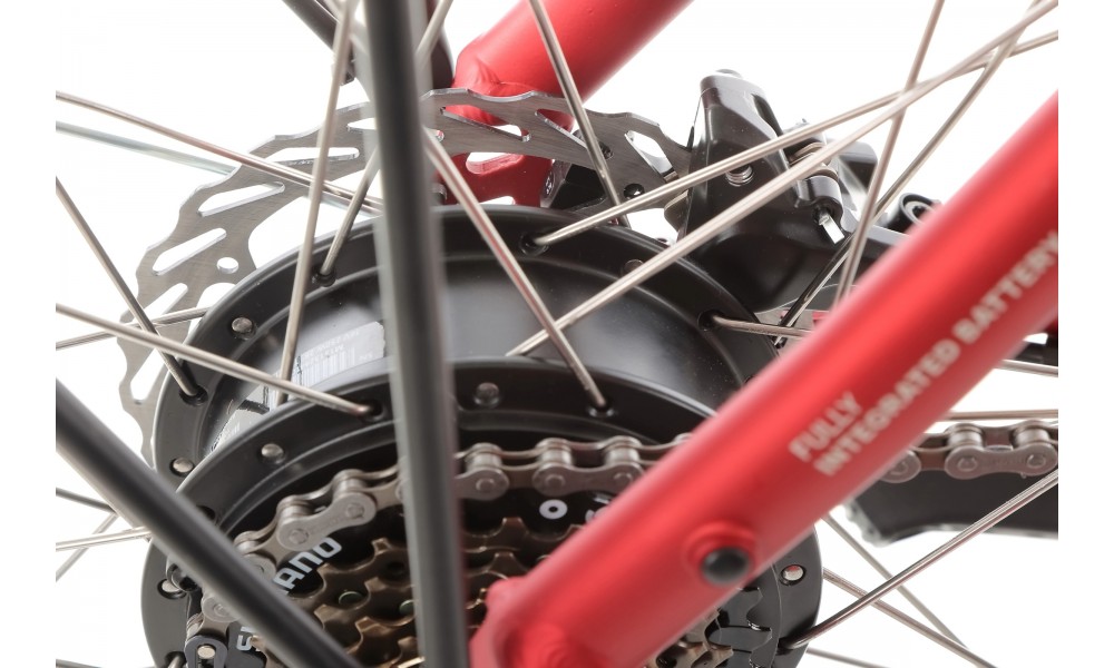 Rower miejski elektryczny ProEco by Romet Wave AN 1.0 2025 SHIMANO HYDRAULIC DISC - czerwony