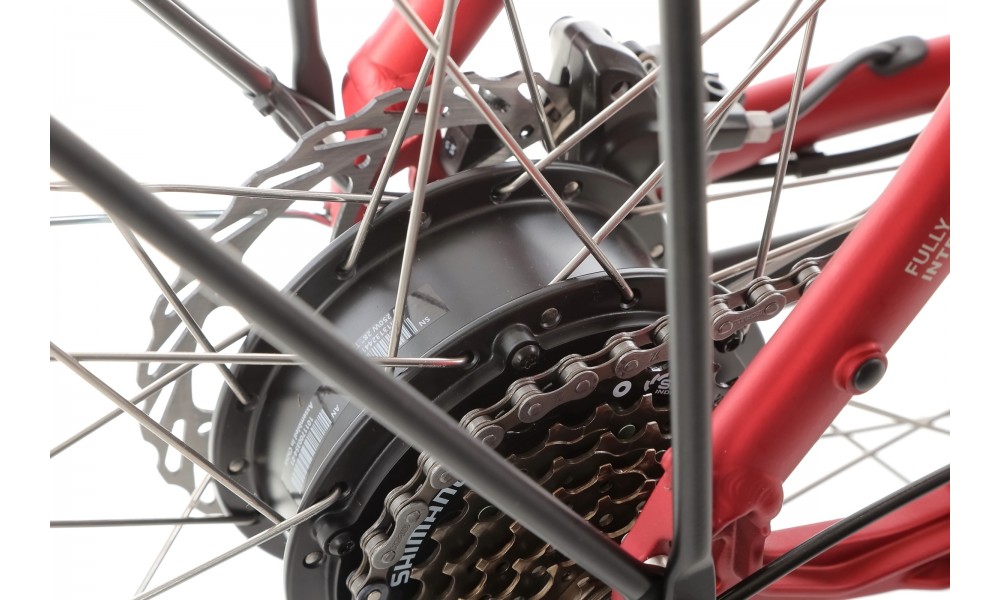 Rower miejski elektryczny ProEco by Romet Wave AN 1.0 2025 SHIMANO HYDRAULIC DISC - czerwony