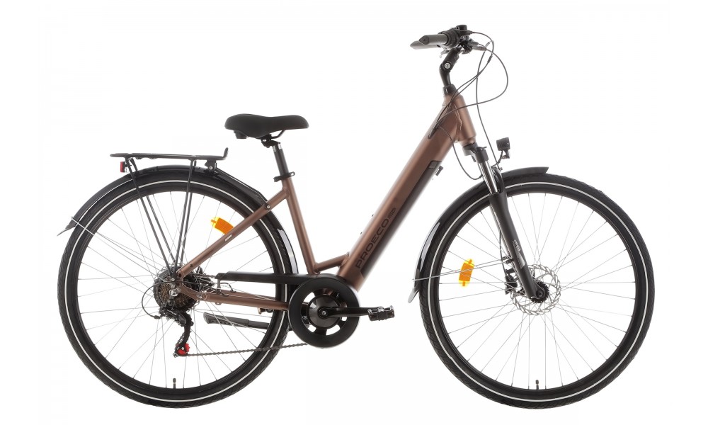 Rower miejski elektryczny ProEco by Romet Wave AN 1.0 2025 SHIMANO HYDRAULIC DISC - brązowy