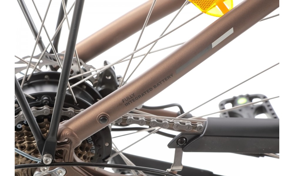 Rower miejski elektryczny ProEco by Romet Wave AN 1.0 2025 SHIMANO HYDRAULIC DISC - brązowy