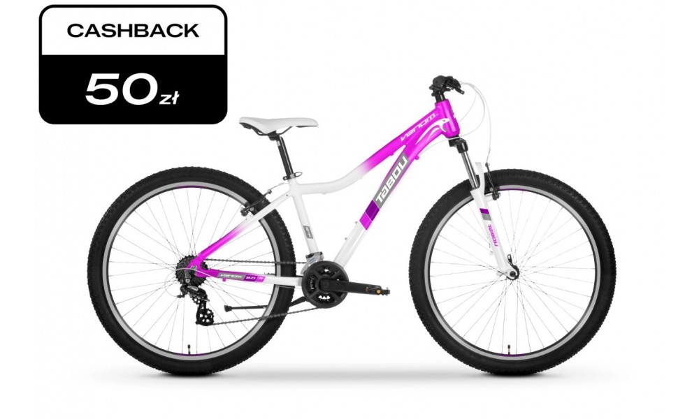Rower młodzieżowy Tabou Venom 2.0 W 27,5 025 - różowo-biały
