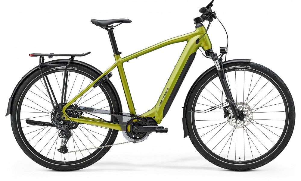 Rower miejski elektryczny Merida eSpresso 575 EQ 2025 - zielono-czarny