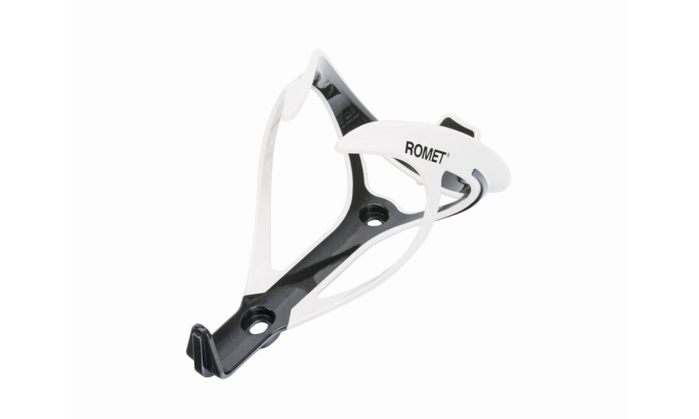 Koszyk bidonu Romet CL-110 wzmocniony karbonem - biało-czarny