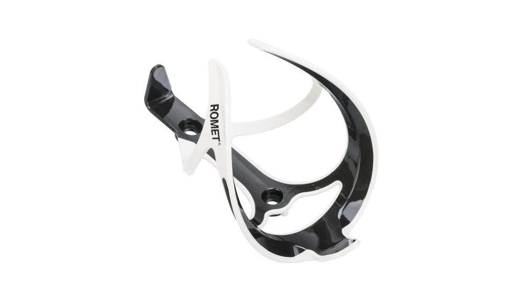 Koszyk bidonu Romet CL-110 wzmocniony karbonem - biało-czarny