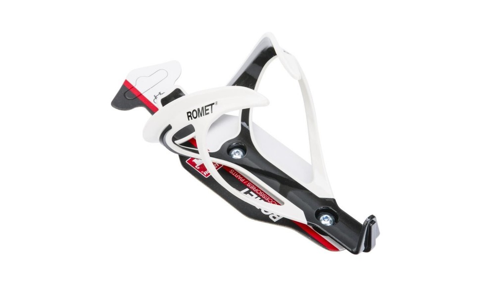 Koszyk bidonu Romet CL-110 wzmocniony karbonem - biało-czarny