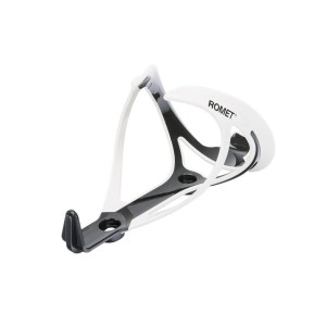 Koszyk bidonu Romet CL-110 wzmocniony karbonem - biało-czarny 2